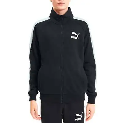 Puma Iconic T7 Track Jacket Mens Black Casual Athletic Outerwear 595383-01 • $24.99