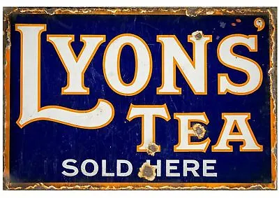 Lyons Tea Sold Here Metal Sign Retro Vintage Garage Kitchen Office Bar Café  • £2.99