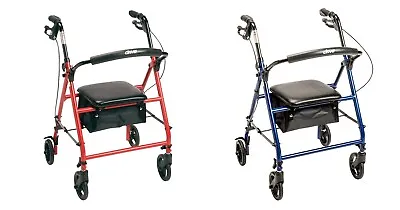 $107.98 • Buy Drive Medical Steel Rollator Walker With 4 Wheels, Seat And Storage Bag
