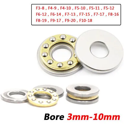 3mm - 10mm Bore Miniature Plane Thrust Ball Bearings With Grooved F3-8 To F10-18 • £55.86