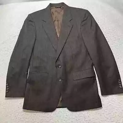 Aquascutum London Field Brothers Men's 40 Wool Brown Pinstripe Sport Coat Jacket • $44.99