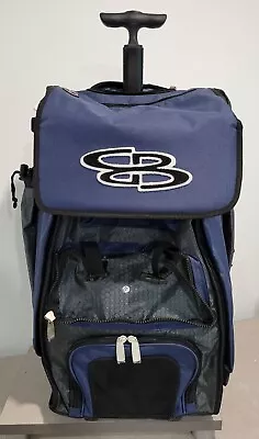 Boombah Baseball Softball Rolling Hybrid Catchers Bag Navy *Missing Front Flap* • $89.99