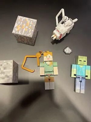 Minecraft Figures Keychains Bag Clips Backpack Hangers Lot W/ Alex Zombie & Wolf • $4.99