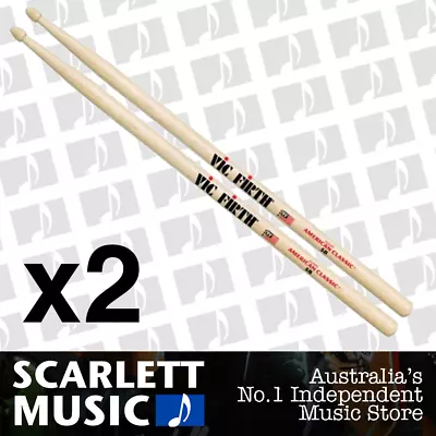 $37.70 • Buy 2x Vic Firth American Classic 5B Wood Tip Drumsticks ( 5-B Drum Sticks )