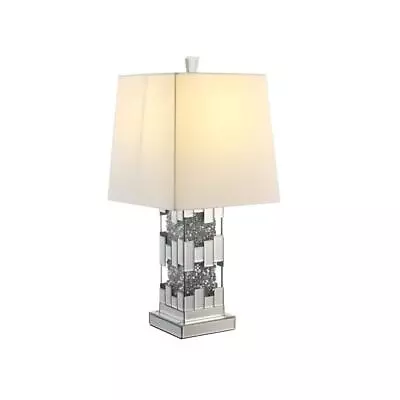 Etokfoks Table Lamp H30? X W13? Mirrored + Faux Diamonds Square Bedside • $291.61