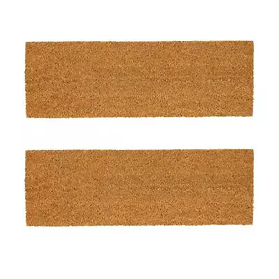 2x Coir Step Mats Coconut Indoor Outdoor Welcome Mats 60 X 20cm Plain • £10