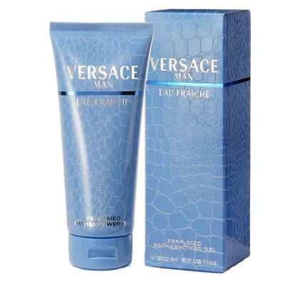 Versace Eau Fraiche For Men Perfumed Bath & Shower Gel 6.7 Oz - New In Box • $33.95
