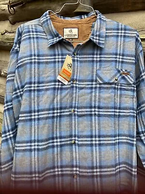 Legendary Whitetails Flannel Shirt Men 3 XL Blue Plaid Long Sleeve Button NWT • $24.99