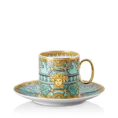 Versace Rosenthal Scala Palazzo Verde Coffee Cup And Saucer New In Box • $199.99