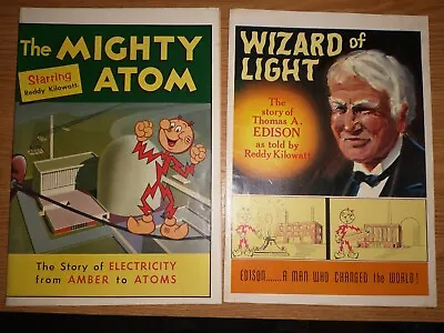 Lot Of 2 Wizard Of Light The Mighty Atom Thomas Edison Reddy Kilowatt Comic Book • $20