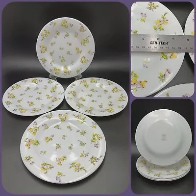 4 Martha Stewart Everyday Salad Plates 7 3/4   Pansies Luncheon Bread France • $23.10