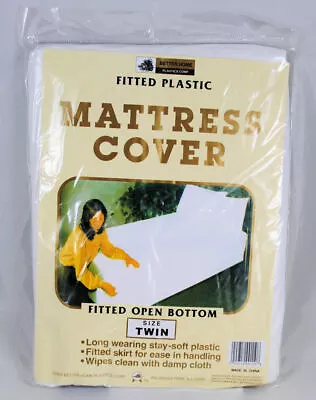 Twin Mattress Cover White Fitted Plastic Protector • $7.50