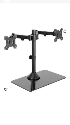 VIVO Dual Monitor Adjustable Mount W/ Glass Base Stand For 2 Screens Up To 32  • $29.98