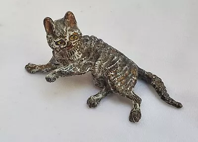 Vienna Bronze Striped Cat Figurine • $74.95
