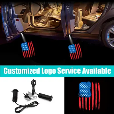 $18.04 • Buy 2x LED Car Door Vertical USA American Flag Logo Welcome Projector Shadow Lights