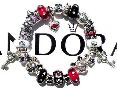 Authentic PANDORA Silver Charm Bracelet With Charms MICKEY MOUSE DREAMS EE73 • $139.99