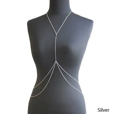 £4.45 • Buy Stunning SILVER Belly Body Necklace Waist Bikini Beach Necklace Chain  A001
