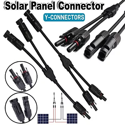 Solar Y Connector Splitter Cable Plug Inline PV Panel IP67 2Connection Extension • $14.99