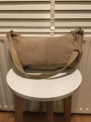 £17.99 • Buy Mexx Tote Handbag Shoulder Bag Slouchy Bag 100% Suede Leather Beige Ex Condition