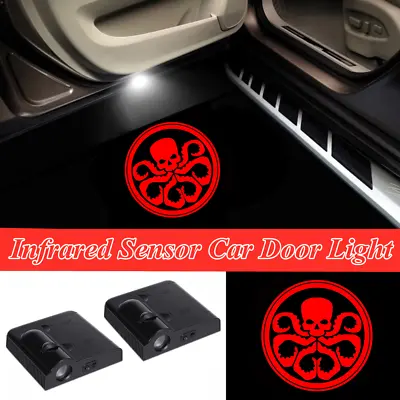 2x Red Hydra Skull Octopus Logo Car Door LED Laser Projector Shadow Lights • $18.04