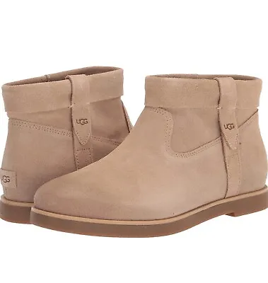 UGG JOSEFENE Short Cuff Suede Boots Sand Beige Size US 7 NEW • $89.98