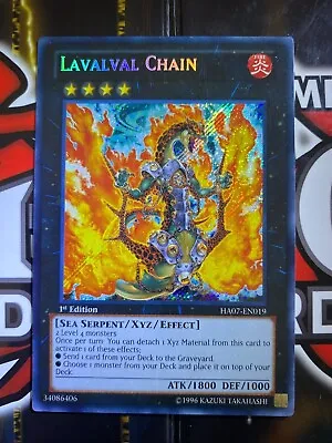 YuGiOh - Lavalval Chain - 1st Ed - HA07-EN019 - LP • $18