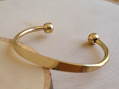 Pure Copper Magnetic Bracelet Gold Plated Arthritis Therapy Heavy Cuff Bracelet • $9.99