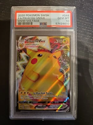 $30 • Buy 2020 Pokemon SWSH Vivid Voltage 044/185 Full Art/Pikachu Vmax PSA 10 GEM MINT