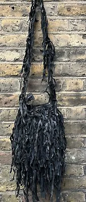 Amazing Small  Leather Tassel Bag - Black • £32.99