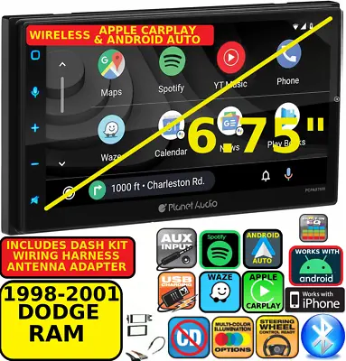 98 99 00 01 Dodge Ram Wireless Apple Carplay Android Auto Navigation Car Stereo • $319.99