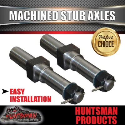 $150 • Buy X2 1600kg Parallel Machined Trailer Stub Axles To Sleeve Into 50mm X 5mm RHS
