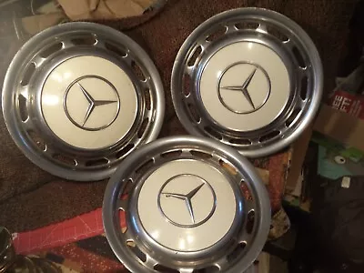 3 Nice Old Vintage Mercedes Benz Car 15.25  Metal Hubcaps • $30