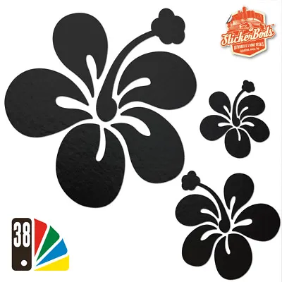25 HIBISCUS FLOWER STICKERS DECALS For Car | Wall | Home - 38 Colours (S2)  • £4.95