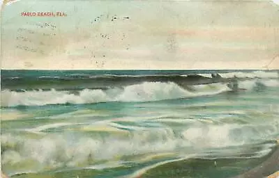 Florida FL Pablo Beach Rolling Surf 1908 Postcard • $6.95