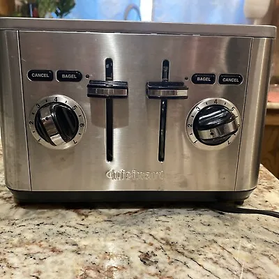 Cuisinart Stainless Steel 4-Slice Toaster Pre-Owned Automatic Adjustment Slot • $25