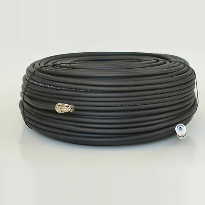 15M Black RG6 Magic Eye Coax Cable For Sky TV Link RF Aerial Wall Socket • £11.99