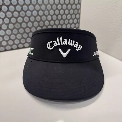 Callaway Golf Visor Hat Cap Soft Apex Epic Strap Back Black White Spellout • $8.49