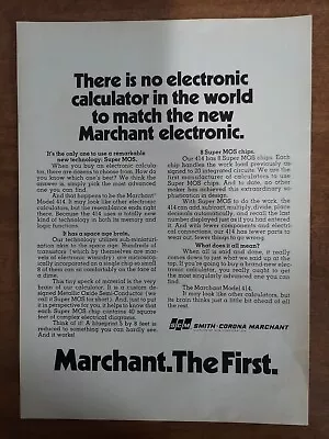 Smith Corona Marchant 1970 Vintage Print Ad Model 414 Electronic Calculator • $7.99