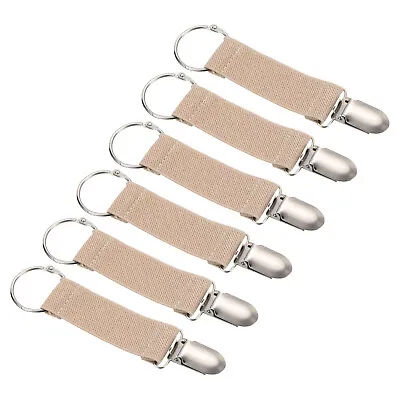 Mitten Clips 6Pcs Elastic Webbing Glove Clamp With Clip Ring Beige • $11.36
