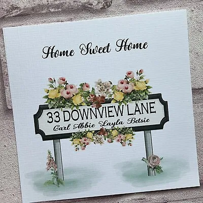 PERSONALISED Handmade NEW HOME First Home  House Warming Card Road Sign • £3.75