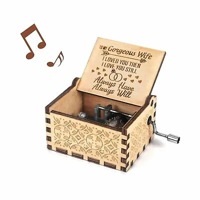 $18.71 • Buy You Are My Sunshine Music Box, Gift For Wife From Husband Vintage Wooden Hand...