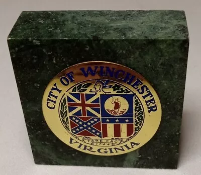 Vintage Marble Paper Weight City Of Winchester Virginia  • $9