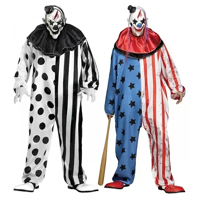 Evil Clown Costume Adult Scary Halloween Fancy Dress • $32.53