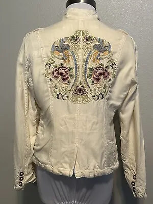Da-Nang Surplus Cotton Silk Military Jacket Embroidered Floral Phoenix Size S/M • $74.99