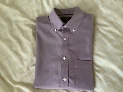 Men's Lilac/lavender Pure Cotton Shirt Size 16” (41cm) Oxford M&S Collection • £9.99