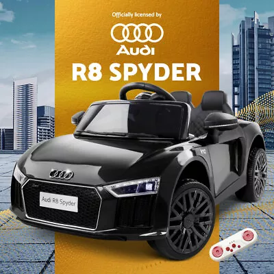 Kids Ride On Car Audi Licensed R8 Battery Electric Toy Black Remote 12V Cars • $169.95