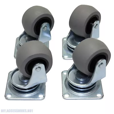 £10.63 • Buy 4 X Heavy Duty 40mm Rubber Swivel Castor Wheels Trolley Furniture Caster Bearing