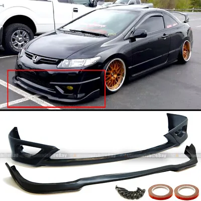 $154.99 • Buy Fit 06-08 Civic 2Dr Coupe HF-P Style Upper & CS Lower Unpainted Front Bumper Lip