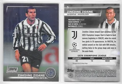 Topps Stadium Club Chrome 2023 #5 Zinedine Zidane Juventus • £2.49