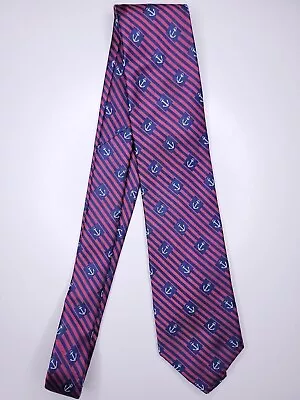 Nautica Mens Formal Necktie 60 Lx3.25 W Navy/Magenta Neck Tie • $13.60
